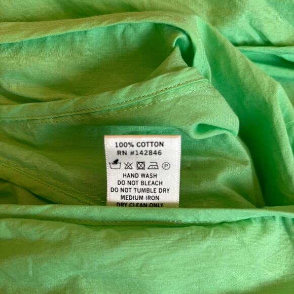 Rhode Ella Green Mini Dress pleated with belt long puffy sleeve size medium - Picture 8 of 8